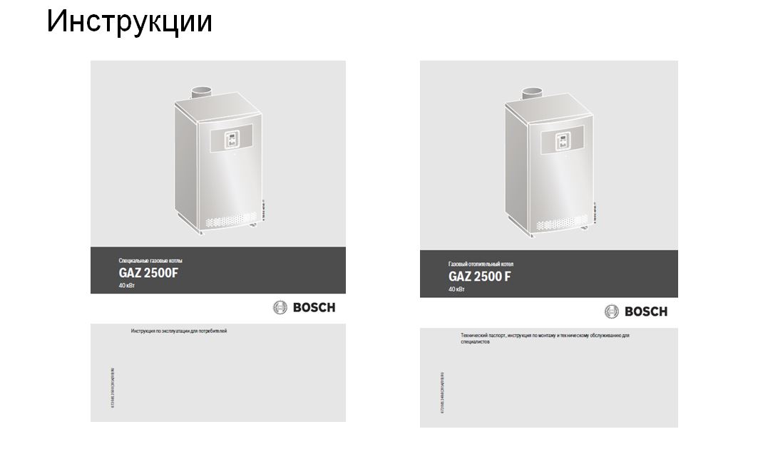 Документация Bosch Gaz 2500