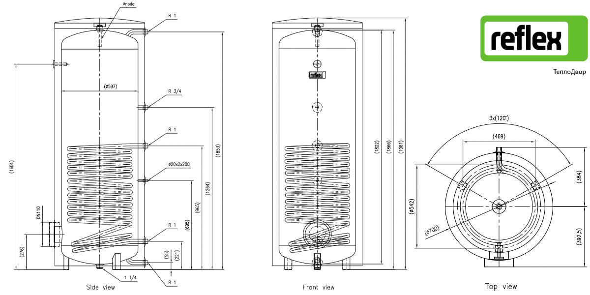 Размер Reflex Storatherm Aqua AB 500/1_C